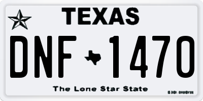 TX license plate DNF1470