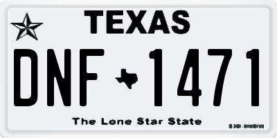 TX license plate DNF1471