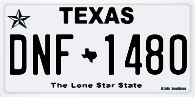 TX license plate DNF1480