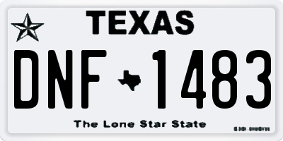 TX license plate DNF1483