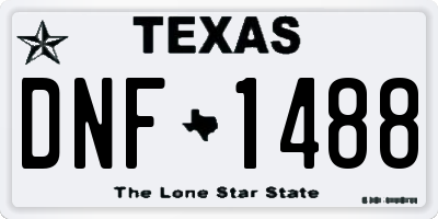TX license plate DNF1488