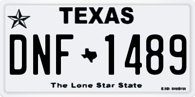 TX license plate DNF1489
