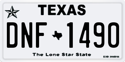 TX license plate DNF1490