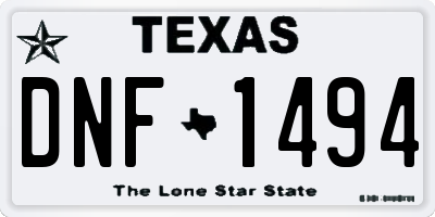 TX license plate DNF1494
