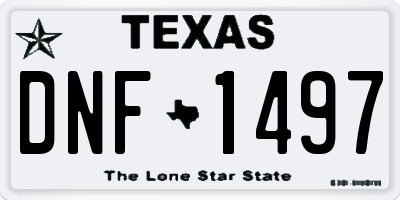 TX license plate DNF1497