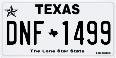 TX license plate DNF1499