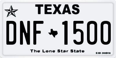 TX license plate DNF1500
