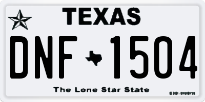 TX license plate DNF1504