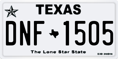 TX license plate DNF1505