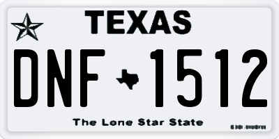 TX license plate DNF1512
