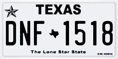 TX license plate DNF1518