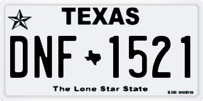 TX license plate DNF1521