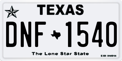 TX license plate DNF1540