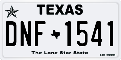 TX license plate DNF1541