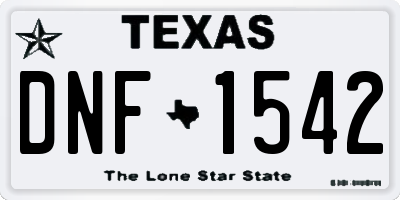 TX license plate DNF1542