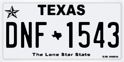 TX license plate DNF1543
