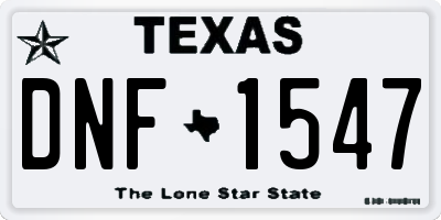 TX license plate DNF1547