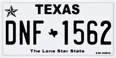 TX license plate DNF1562