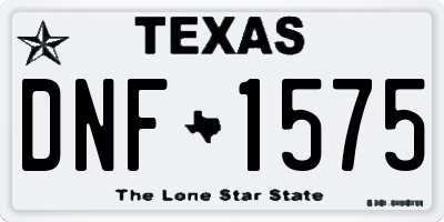 TX license plate DNF1575