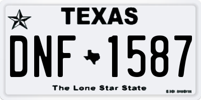 TX license plate DNF1587