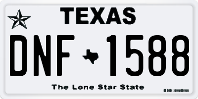 TX license plate DNF1588