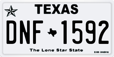 TX license plate DNF1592