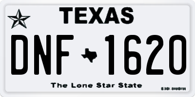 TX license plate DNF1620