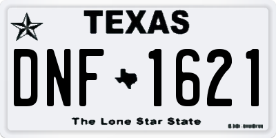 TX license plate DNF1621