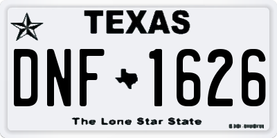 TX license plate DNF1626