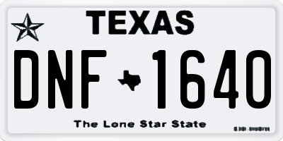 TX license plate DNF1640