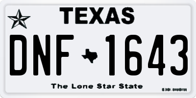 TX license plate DNF1643