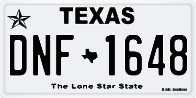 TX license plate DNF1648
