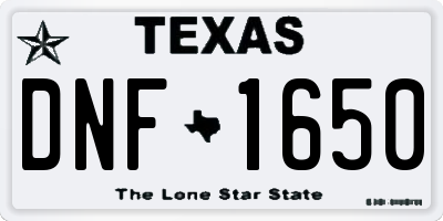 TX license plate DNF1650