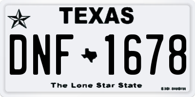 TX license plate DNF1678