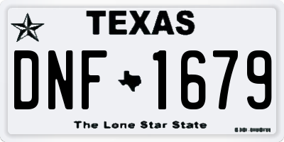 TX license plate DNF1679