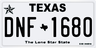 TX license plate DNF1680