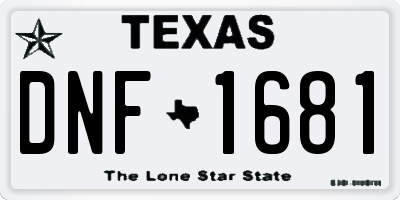 TX license plate DNF1681