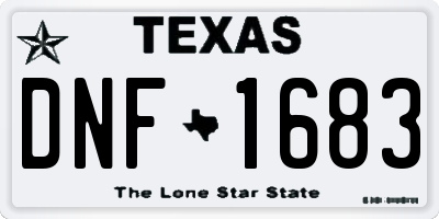 TX license plate DNF1683
