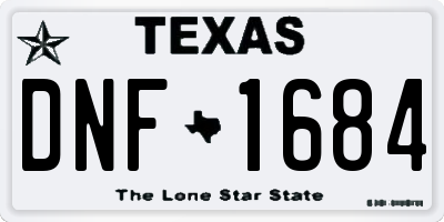 TX license plate DNF1684
