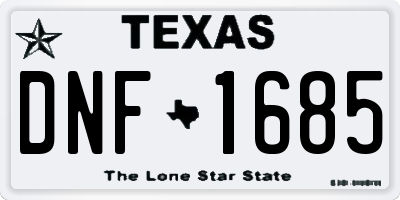 TX license plate DNF1685