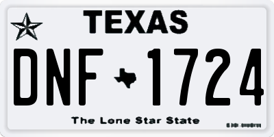 TX license plate DNF1724