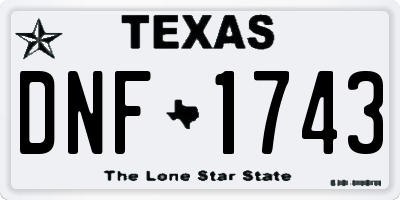 TX license plate DNF1743