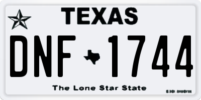 TX license plate DNF1744