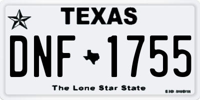 TX license plate DNF1755