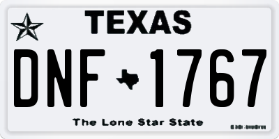 TX license plate DNF1767