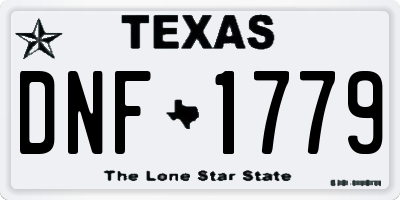 TX license plate DNF1779