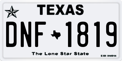 TX license plate DNF1819
