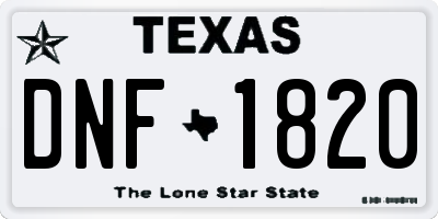 TX license plate DNF1820