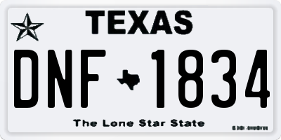 TX license plate DNF1834
