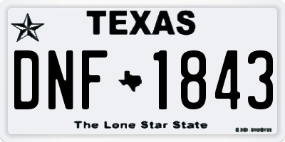 TX license plate DNF1843